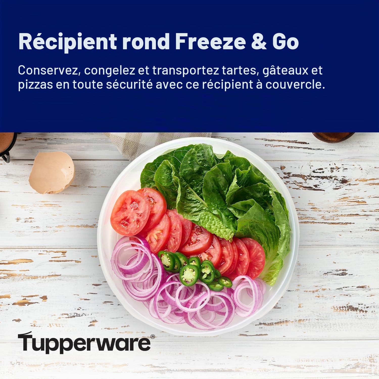 Tupperware Récipient rond Freeze & Go – Passe au congélateur, au lave-vaisselle et sans BPA (4 l)