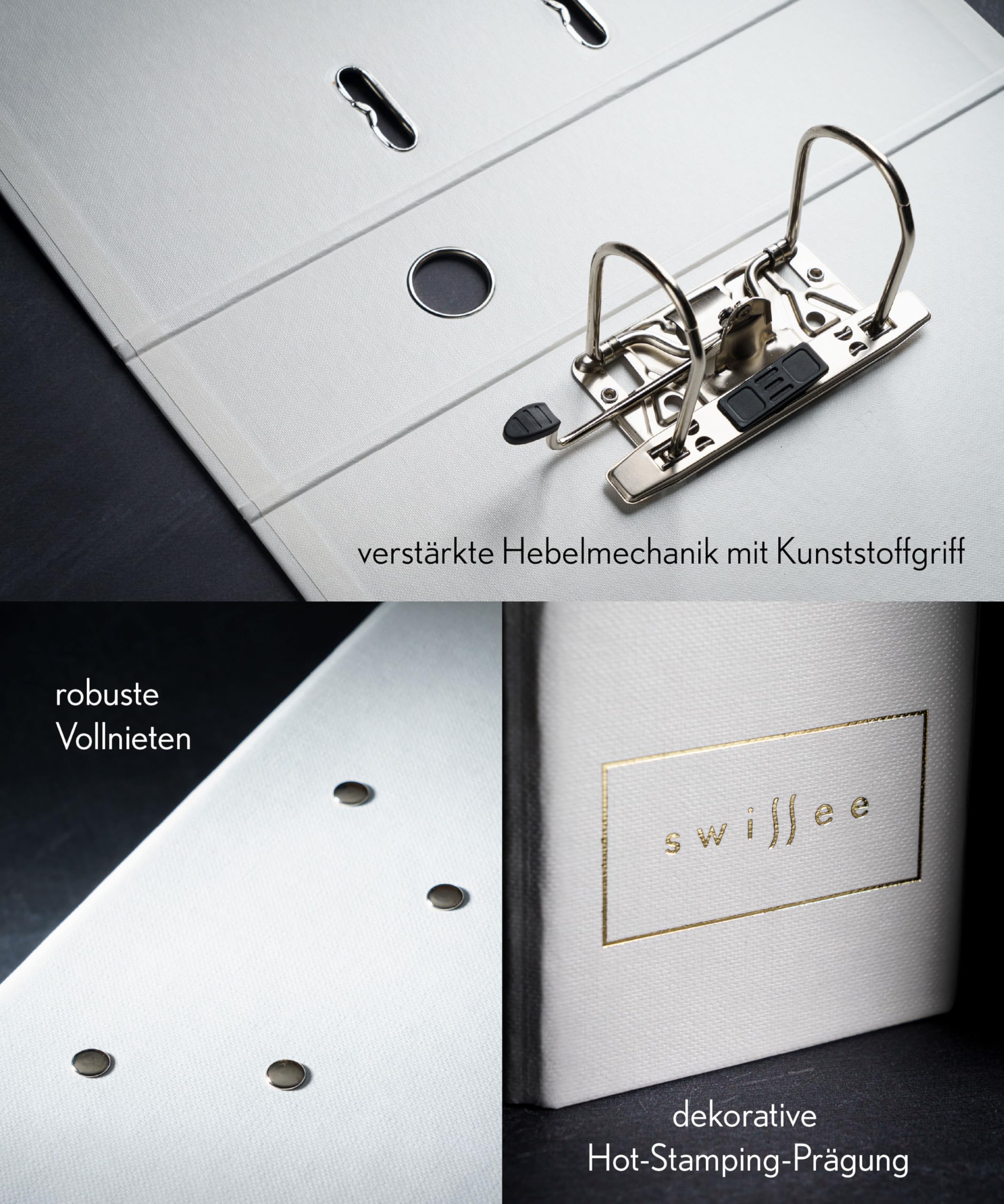Deco Papier Swissee Ordner A4 | Breit Eco Hebelordner | Weiß
