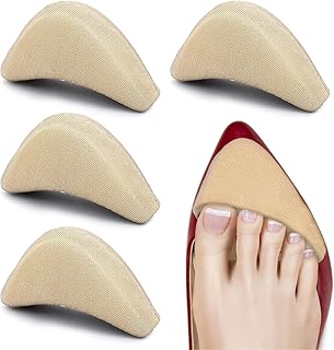 つま先クッション サイズ調整 つま先用インソール パンプス前滑り防止 靴ズレ防止 脱げ防止 低反発スポンジ つま先フィットクッション 2足入り(4個) (ベージュ)