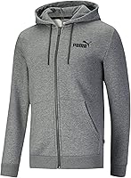 Vista 4 de PUMA - Sudadera con capucha para hombre Ess Fz Fl Us, Gris medio jaspeado