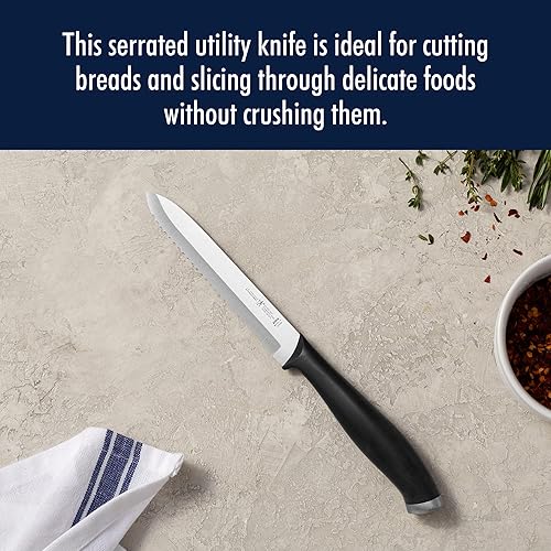 Miniatura 3 de HENCKELS Silvercap Razor-Sharp - Cuchillo de utilidad dentado de 5 pulgadas, cuchillo de tomate, diseño alemán informado por más de 100 años de