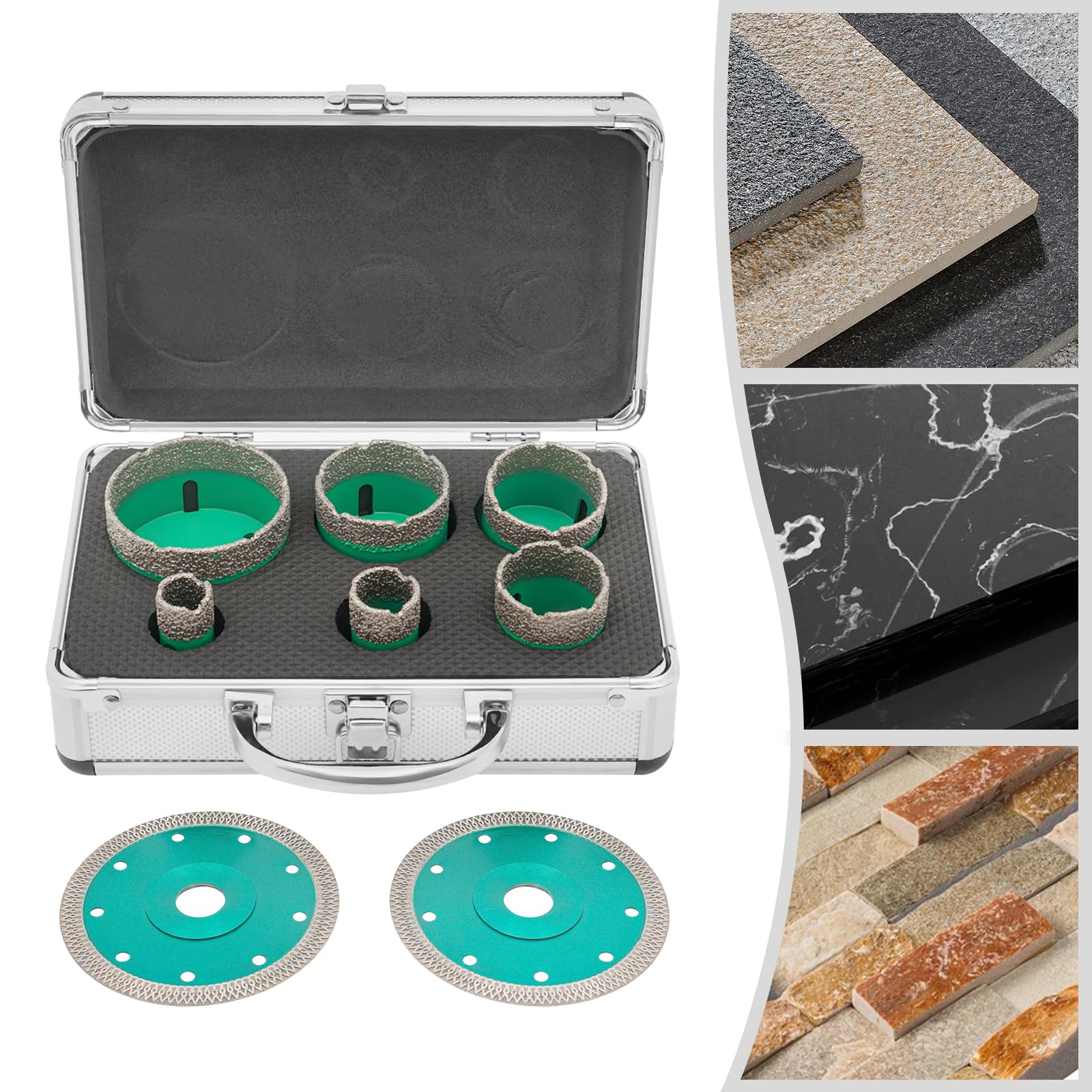 Juego de 8 brocas de diamante para amoladora angular