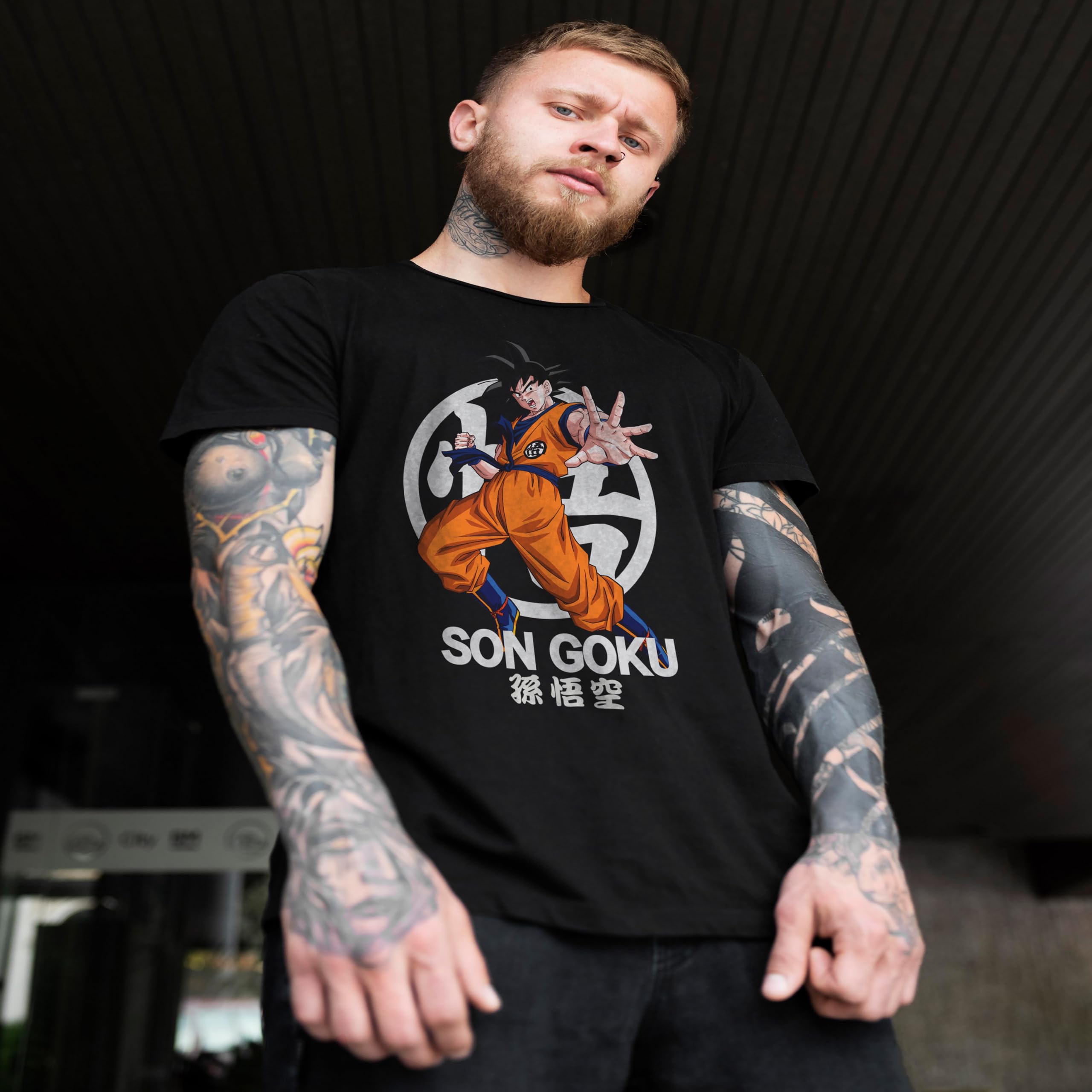 Dragon Ball Z Camiseta | Artículo Licenciado Oficial | Goku | Negro | XXL