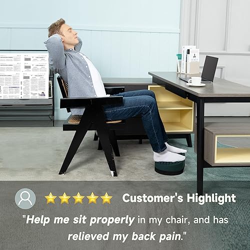 Miniatura 6 de Reposapiés para debajo del escritorio en el trabajo, taburete de pies para oficina en casa, masajeador de pies otomano para aliviar la fascitis
