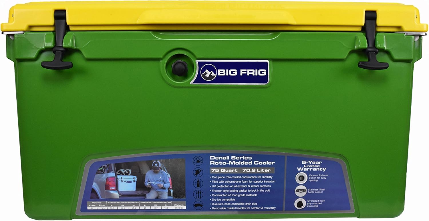 Big Frig Green & Yellow Denali Cooler (75 Quart) Bundle