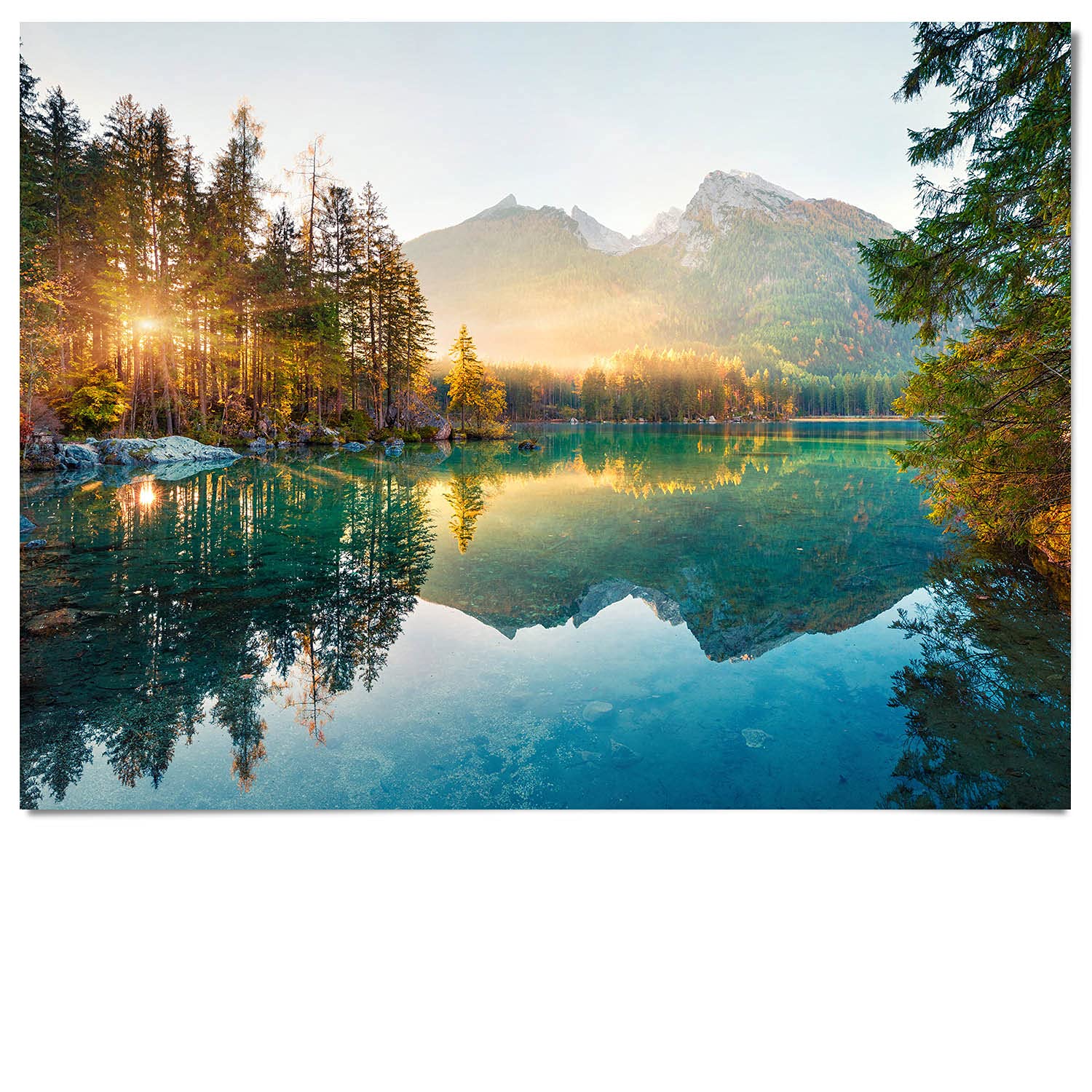 BilderKing Wandbild Wasserfall Hintersee Bayern - 200cm x 150cm Poster matt