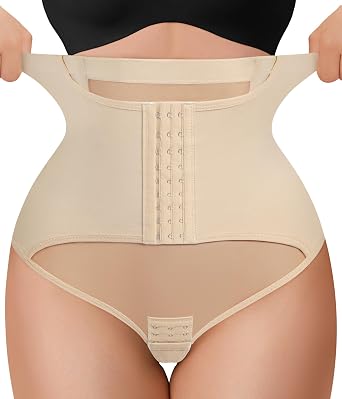 MERYOSZ Thong Shapewear for Women Tummy Control Panties Mesh Body Shaper Thong Underwear with Gentle Support