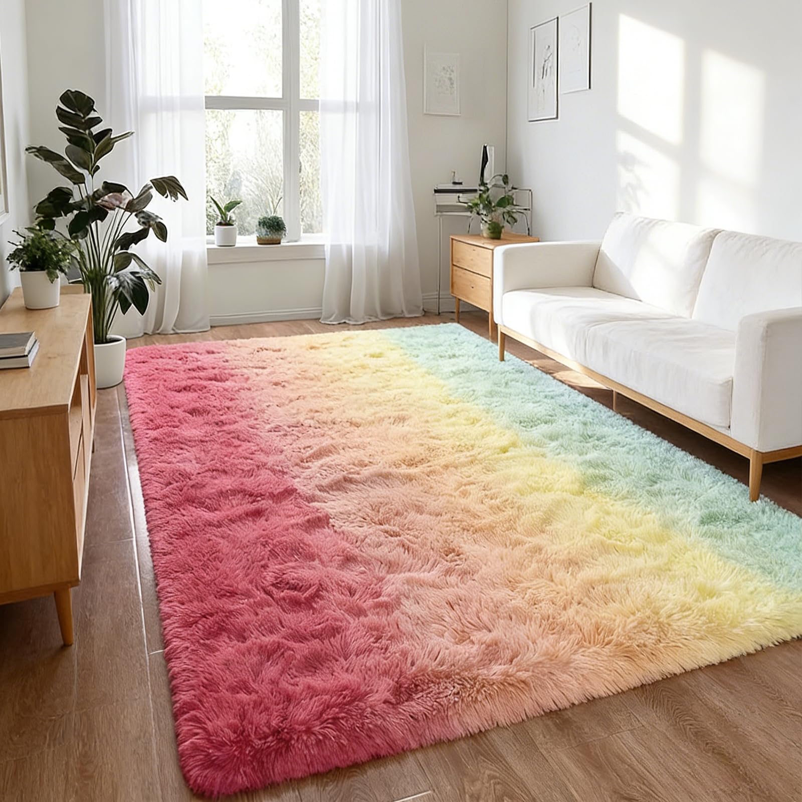 Tapis moelleux grand format pour réchauffer l'ambiance du séjour