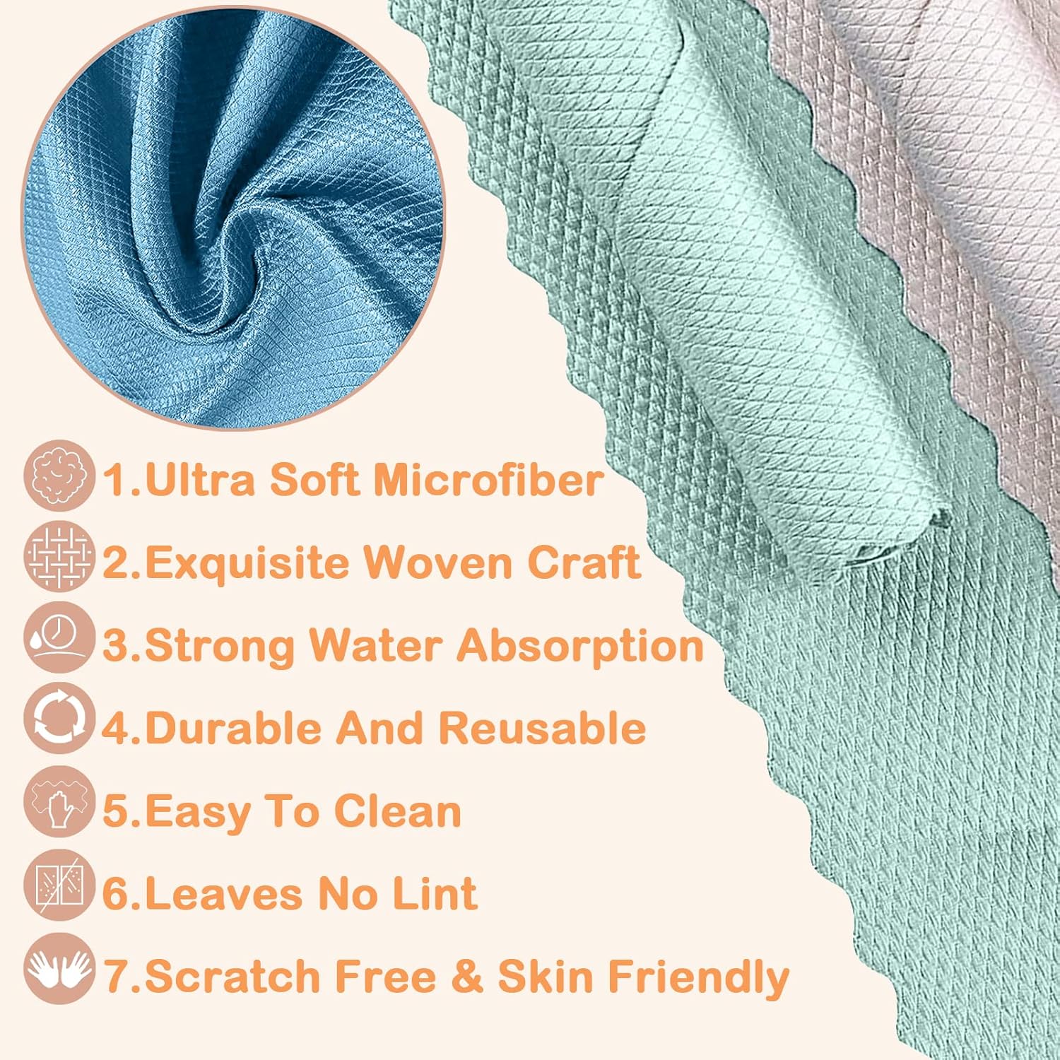 Cleaning Cloths 30cm x 40cm, Cleaning Cloth Microfibre Cloths Fish