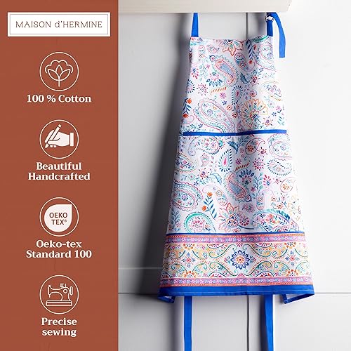 Miniatura 2 de Maison d' Hermine Delantal 100% de algodón para mujeres con bolsillo de cocina delantal de chef para hombres, cocina, jardinería, servidor, camarera