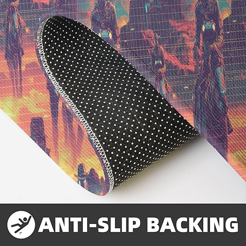 Miniatura 4 de Antifatigue Kitchen Mats for Floor 2 Piece - Cyber Retro Western Cowboy Print Kitchen Rugs Non Slip Washable, Runner Rug Standing Mat for