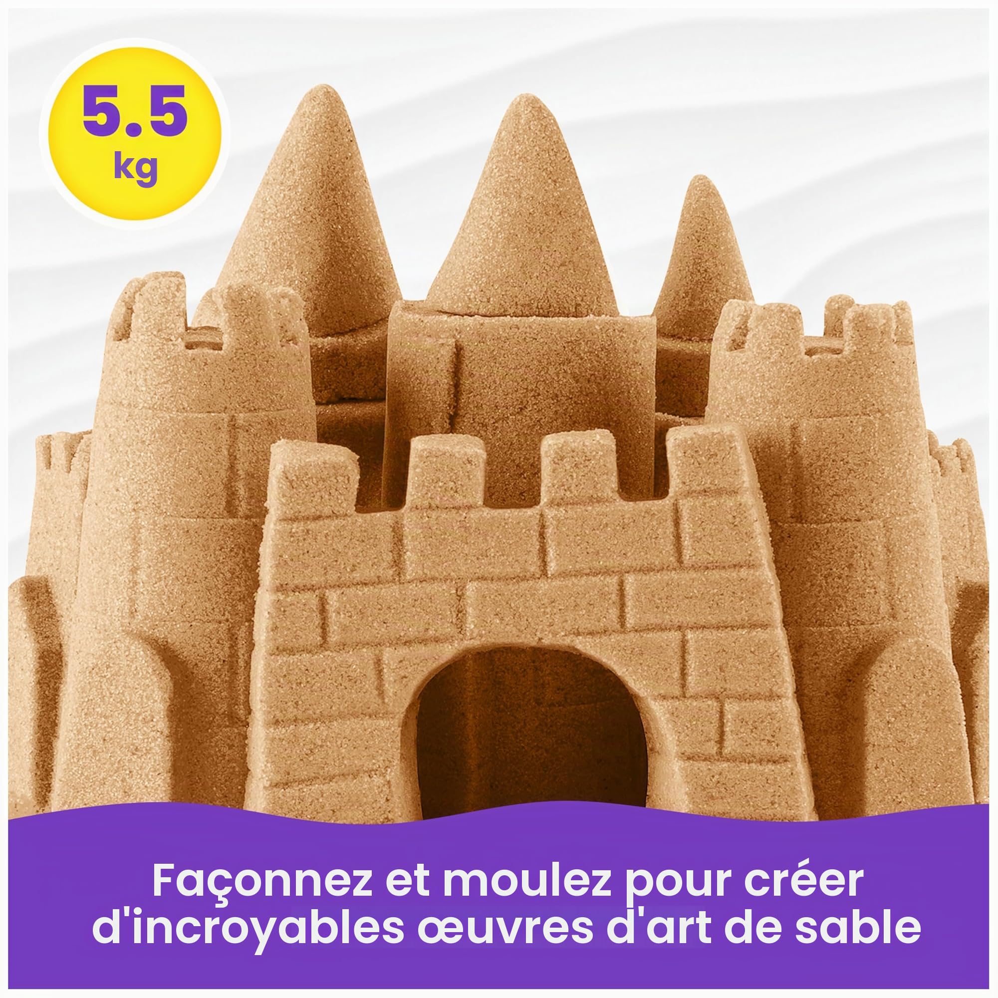 Kinetic Sand Naturel Brun 2,5 kg pour Créer et Sculpter Enfants 3+