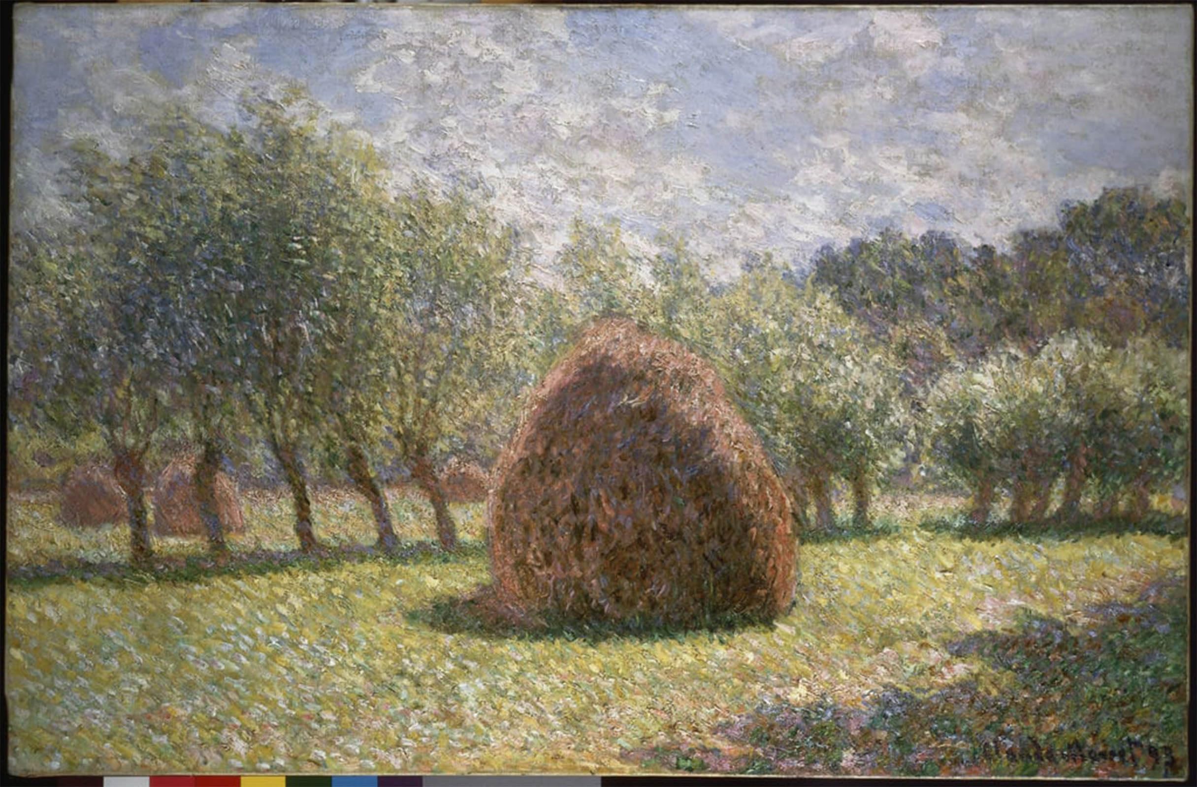 SERENDIPITP Abstract Painting Mural Print Picture Wall Decor Painting Haystacks At Giverny by Claude Monet Vintage Wall Artwork for Home Decor 60x90cm