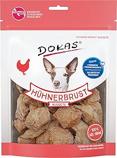 DOKAS Chicken Breast Nuggets - Freeze Dried Premium Nuggets for Dogs - Ideal Snack for In Between - 10 x 110 g product image