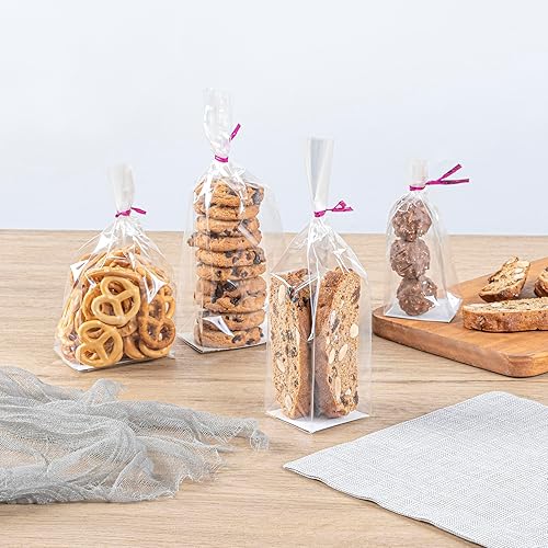 Miniatura 10 de Bag Tek - Restaurantware - Bolsas de celofán transparente sellables con calor con inserto de papel - Caja de 100 bolsas de 2 x 1.5 x 5 pulgadas