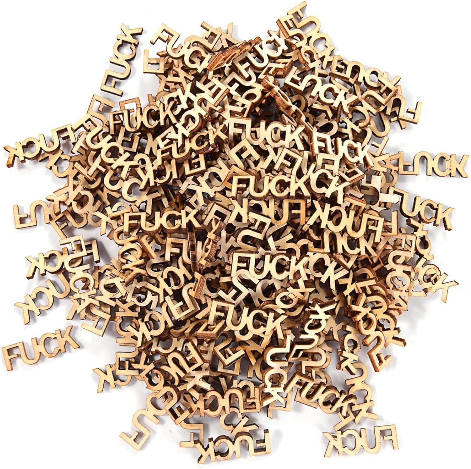 HSXIANG Give a Fuck in a Bottle(250ml), Fucks Wooden Cutouts Letter Piece - Image 4