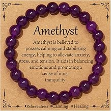Aretas Crystal Beaded Bracelets for Women Ladies Bracelet 8mm Gemstone Beaded Stretch Bracelet Natural Stone Jewellery Birthday Valentines Christmas Gifts for Her Girls