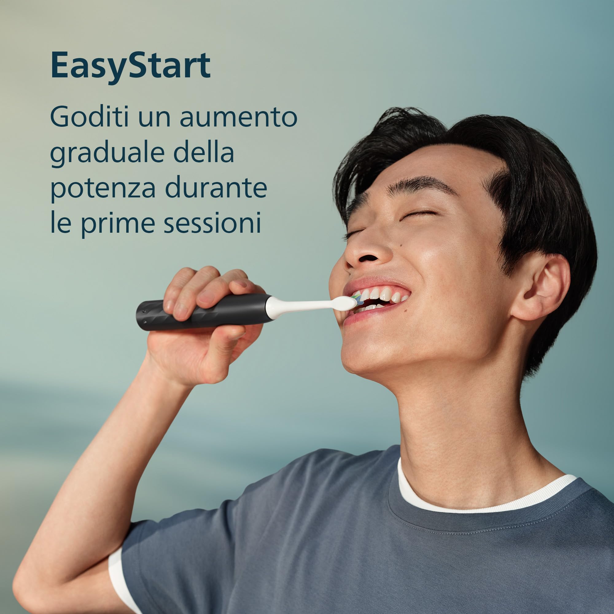 Philips Sonicare Serie 2100 - Spazzolino elettrico sonico con 2 livelli d'intensità, funzione EasyStart, SmarTimer, 14 giorni di autonomia, custodia, nero, HX4023/02, [Nuovo]