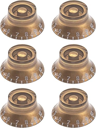 6 perillas para sombrero de guitarra Yootones compatibles con Epiphone Les Paul guitarra eléctrica bajo (dorado)