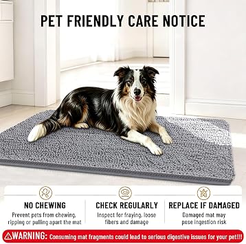 Smiry Dog Door Mat for Muddy Paws 48x30, Absorbs Moisture and Dirt Doormat