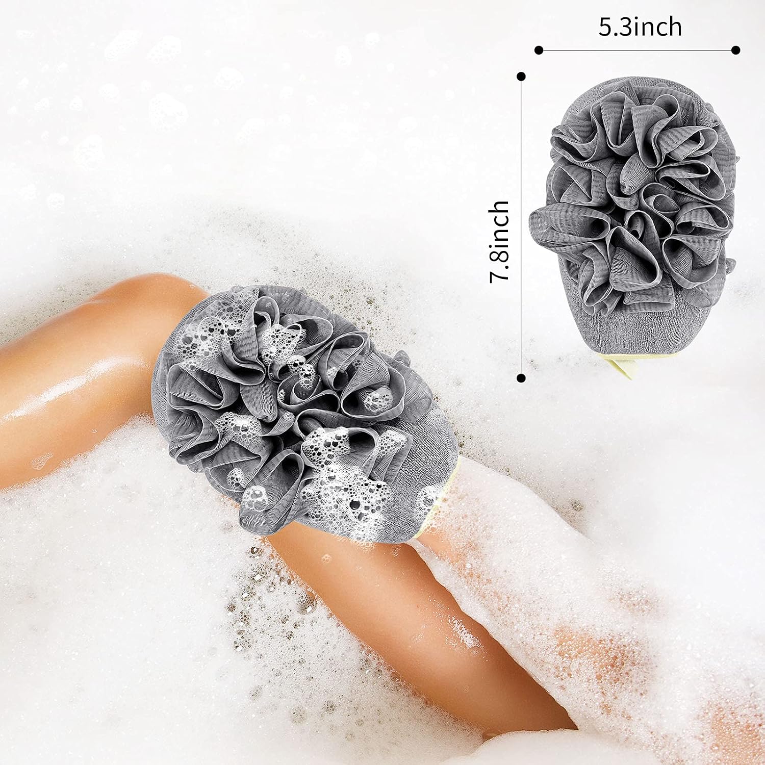 Exfoliating Gloves, Exfoliating Mitt for Shower, Self Tanner Mitt African Washing Net, Exfoliator Body Scrubber for Sunless Tan & Dead Skin Removal Women Men - 2 Pack Korean Scrub Sponge Loofah