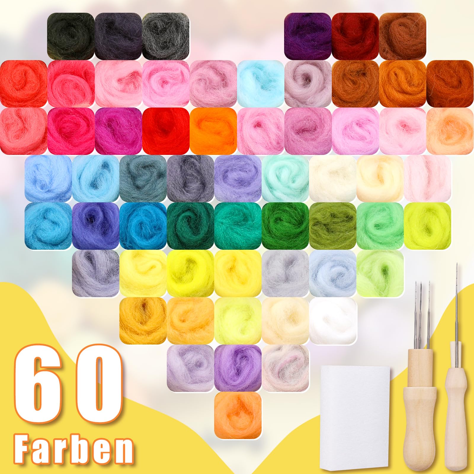 Coopay Kit de crochet pour débutants - 71 pièces - Avec sac et laine - Kit de crochet de qualité