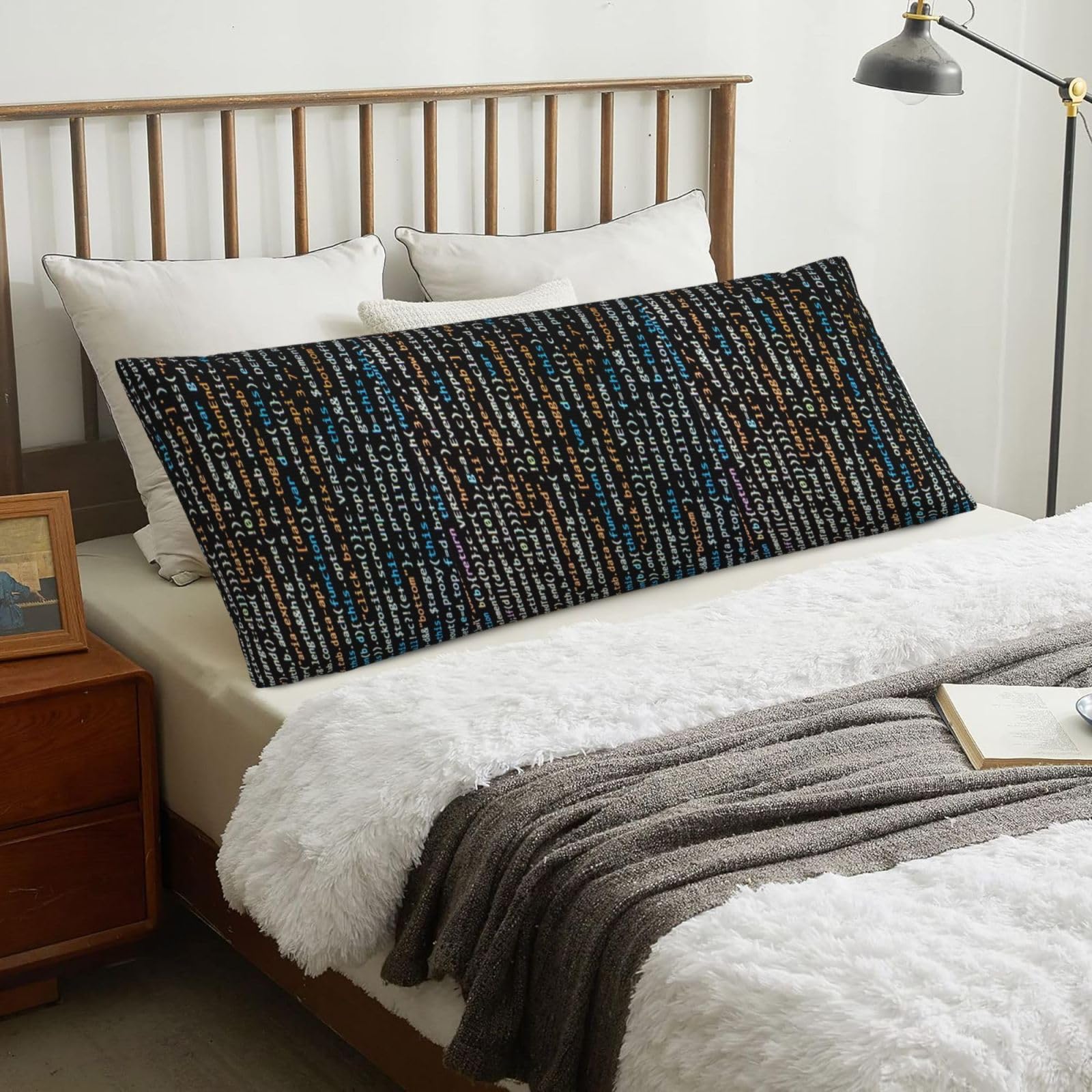 Programmer Programming Code, Body Pillow Cover with Zipper,Long Body Pillowcase 20 x 60 in