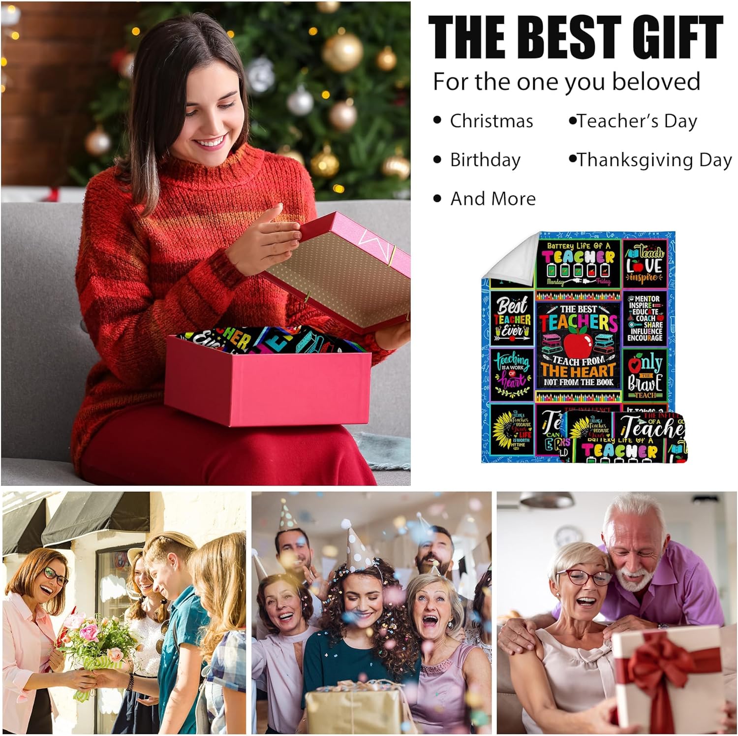 Best Teacher Gifts for Women Men, Unique Teacher Appreciation Gifts, Teacher Birthday Gifts for Women Men, Thank You Gifts for Teachers, Teacher Gifts for Christmas Throw Blanket 50"x60" - Image 6