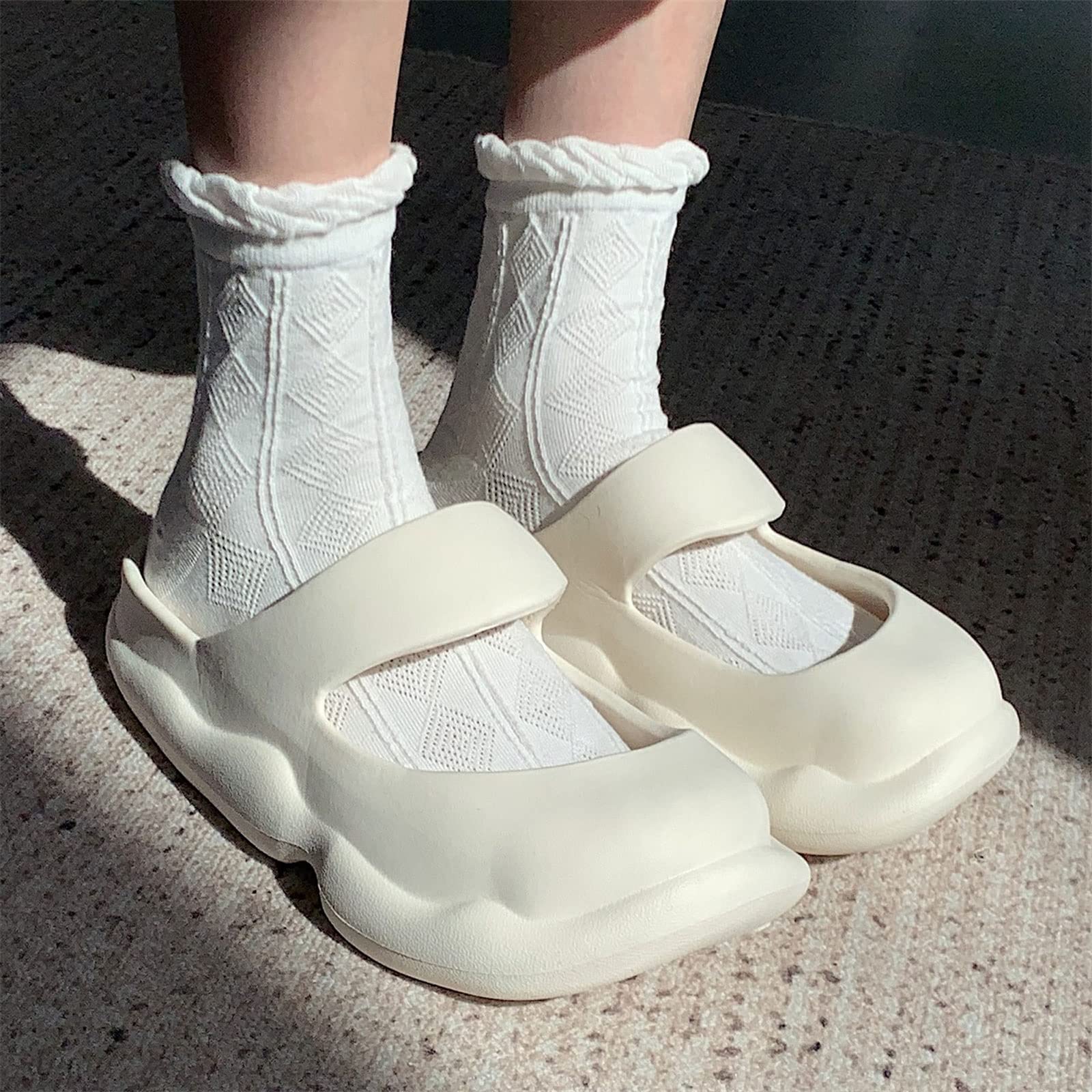 RXZCHH Sandalias para Mujer Sandalias Baotou Zapatillas Antideslizantes de Fondo Grueso para Interiores y Exteriores Desodorante Zapato de baño para el hogar y la Playa a Prueba de Humedad (Negro,