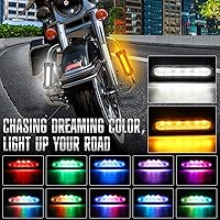 Vista 2 de Luces de Barra de Carretera para Motocicleta Switchback Luces de Conducción LED Ámbar Señales de Giro Blanco Conducción RGB Atmósfera LED Luces