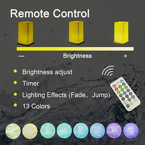 Miniatura 3 de Luces flotantes de 5.9 x 5.9 x 9.85 pulgadas, velas flotantes LED multicolor con control remoto, accesorios de piscina impermeables IP68 para