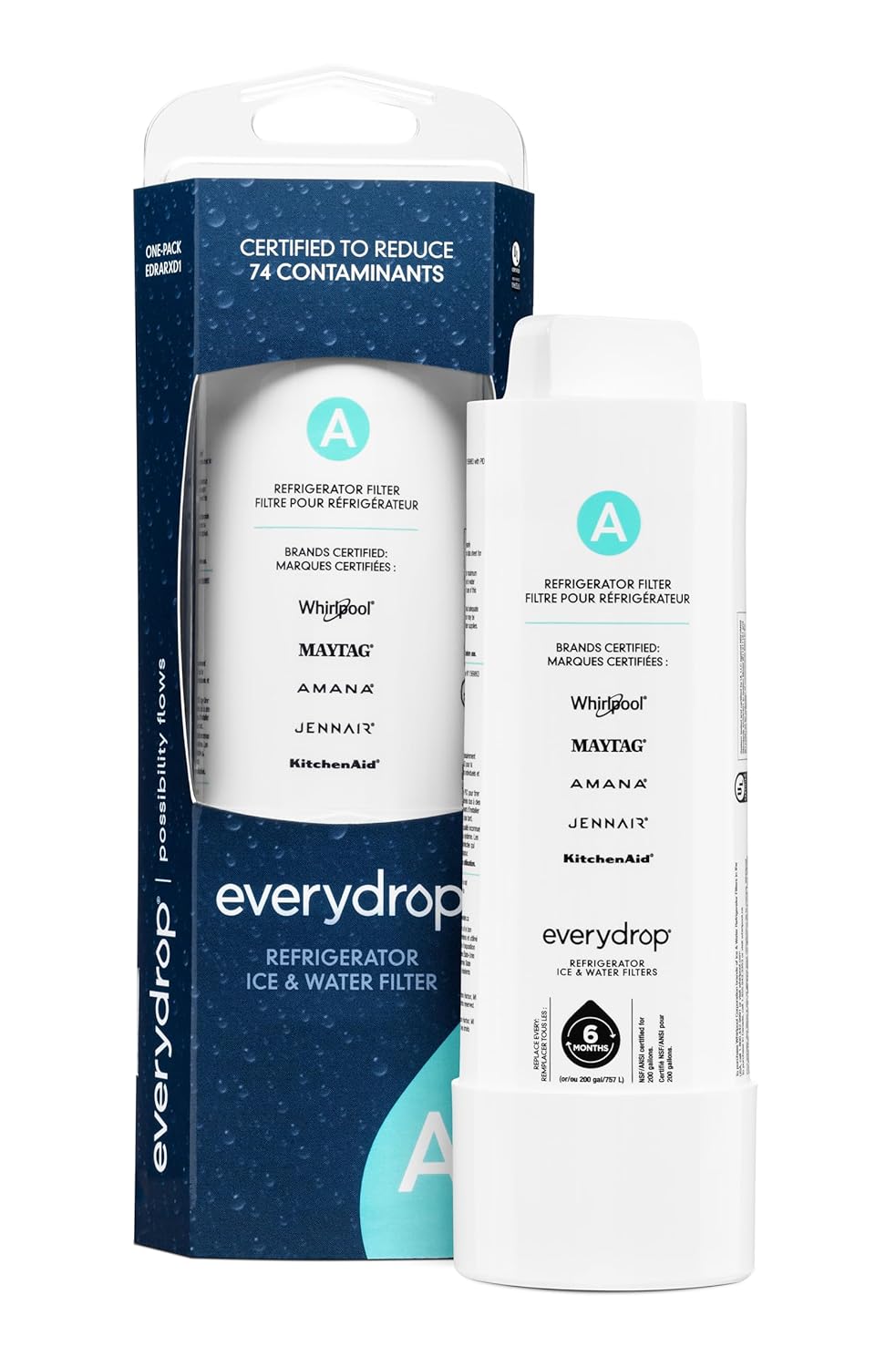 everydrop by Whirlpool Refrigerator Water Filter A - EDRARXD1 Pack of 1