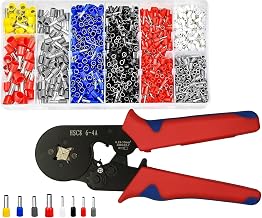 Inditrust Professional Ferrule Crimping Tool Kit with Ratchet Crimper Pliers HSC8 6-4A & 1250PCS Wire Ferrules Terminal Connector Set for Electrical Wire Crimping