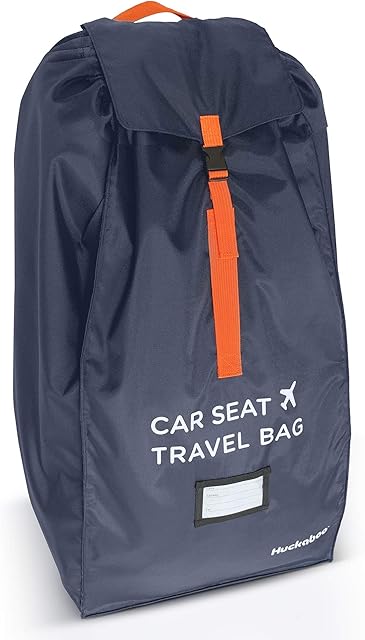 Huckaboo Car Seat Travel Bag - Strong Non Rip Nylon Car Seat Bag for Child Seats, Navy