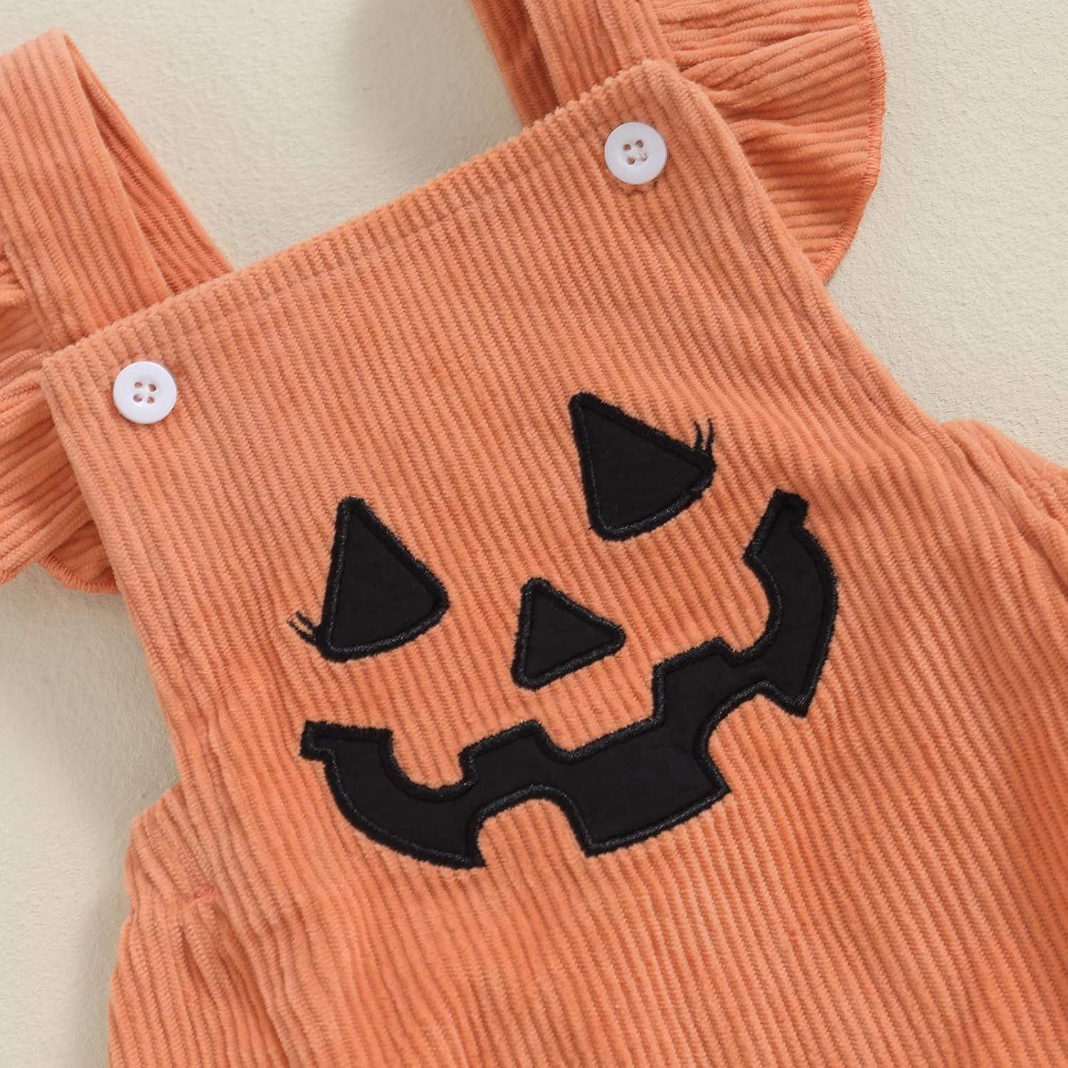 My First Halloween Baby Girl Outfit Newborn Pumpkin Face Print Bubble Romper Jumpsuit Overalls Pumpkin Clothes - Image 6