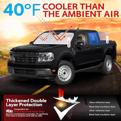 Miniatura 153 de KAYZT Parasol para parabrisas para Toyota Tacoma 2016-2025, plegable, accesorios de ajuste personalizado para ventana delantera