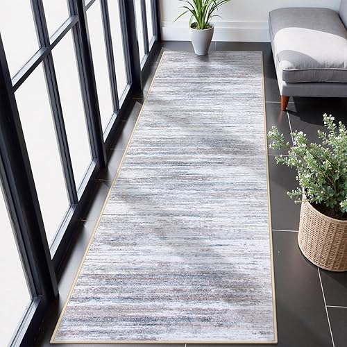 Miniatura 17 de Lahome Alfombra abstracta moderna de 2 x 6 pies, lavable, antideslizante, suave, para lavandería, alfombra ultrafina para dormitorio, baño, pasillo