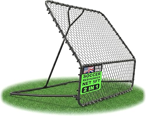 Miniatura 10 de QuickPlay Red de rebote de fútbol Pro (2 tamaños) - Red de rebote de fútbol, resistente, ángulo ajustable, con marco de acero galvanizado y pies