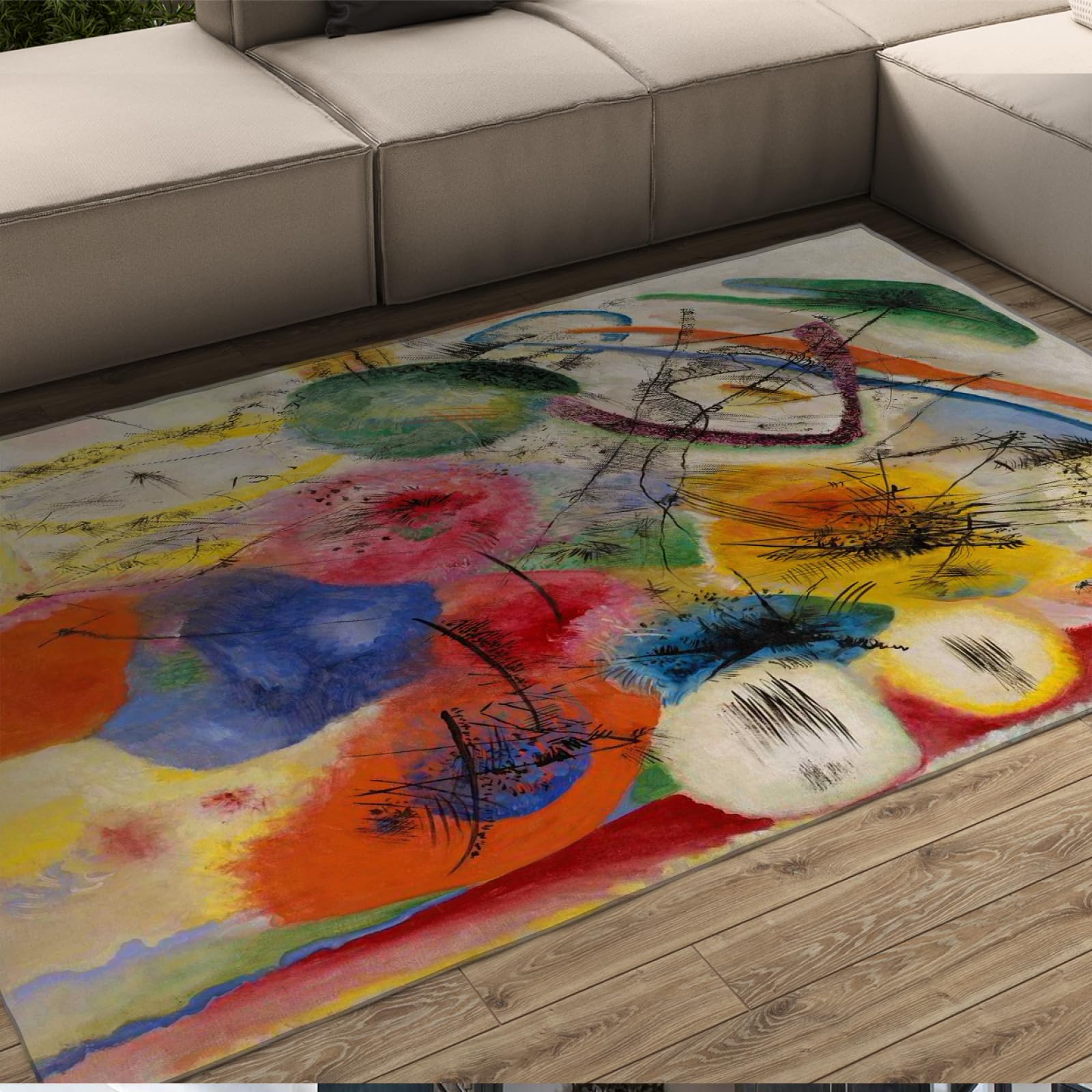 Tapis lavable en machine antidérapant TPR pour salon et chambre
