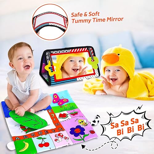 Miniatura 2 de Espejo para bebé, juguetes para el tiempo boca abajo, 3-6 meses, recién nacido de 0 a 3 meses, desarrollo cerebral, Montessori, sensorial, arrugado