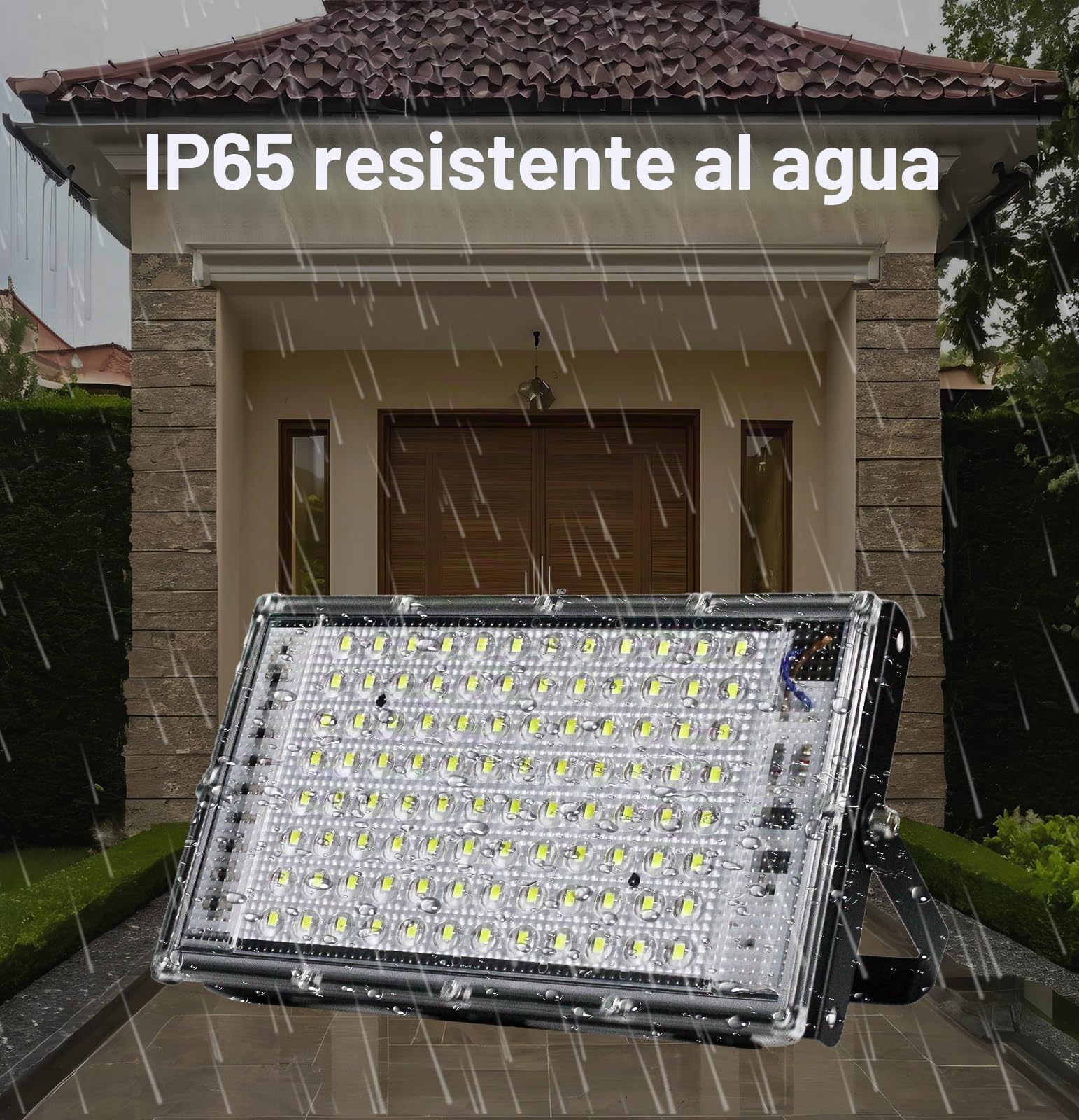 CREATESTAR Focos LED Exterior 100W, 2 Piezas IP65 Impermeable Proyector LED Exterior, foco exterior de Floodlight, foco blanco frío de, luz de inundación para almacén, jardín, garaje, patio