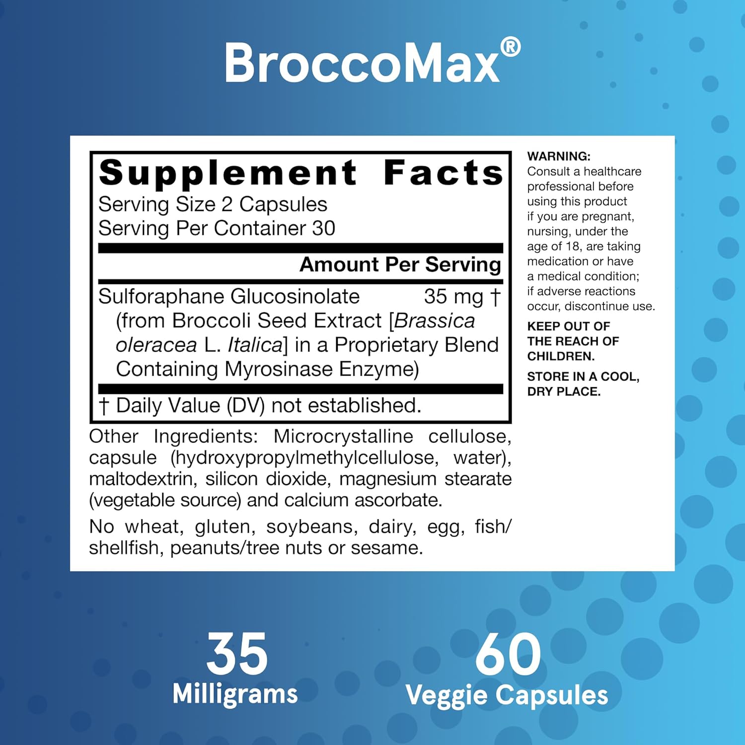 Jarrow Formulas BroccoMax Sulforaphane Generator 35 mg, Sulforaphane Glucosinolate & Myrosinase, Broccoli Seed Supplement for Liver Health Support, 60 Delayed Release Veggie Capsules, 30 Day Supply - Image 6
