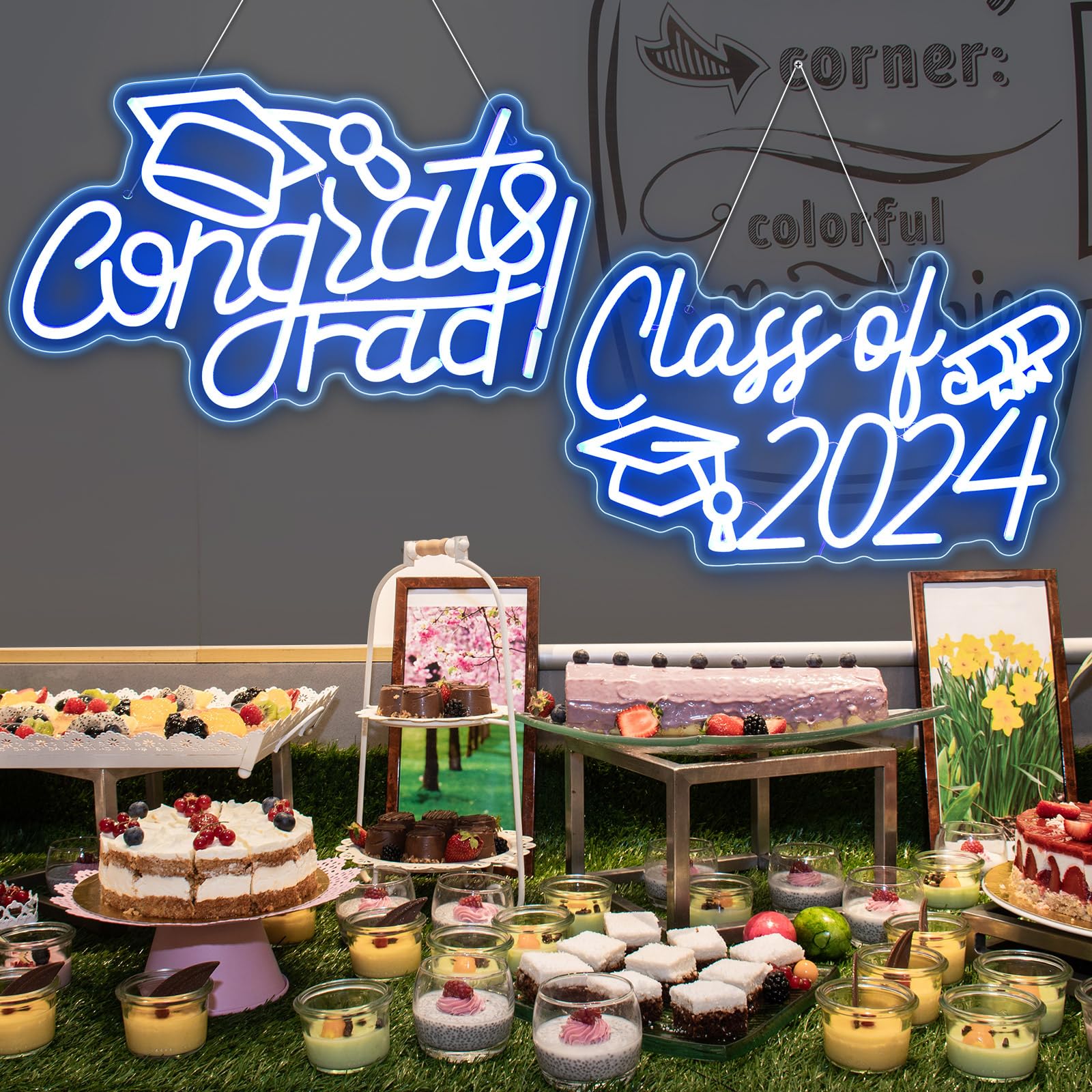 Snapklik.com : 2 Pcs Congrats Grad Neon Sign 16.5 X 10.2 Inch ...