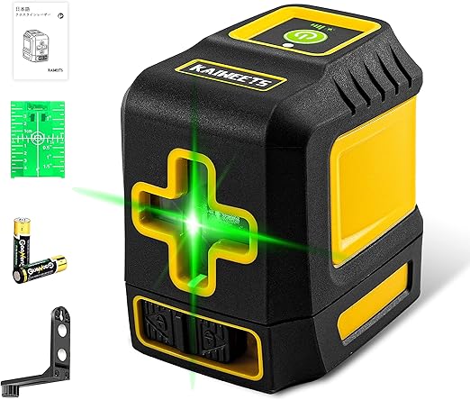 Amazon Kaiweets レーザー墨出し器 水平器 レーザーレベル 2ライン クロスラインレーザー グリーン 高精度 高輝度 省エネ 16時間連続使用 ミニ型 持ち運び便利 日本語取扱説明書 レーザー墨出し器