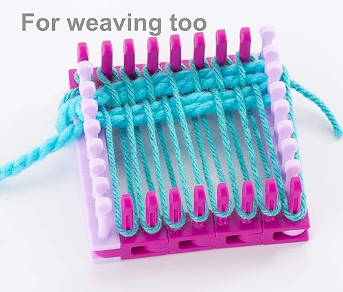 Miniatura 6 de Authentic Knitting Board Flexee Loom Links Skinny, calibre pequeño, para hilo fino, 48 eslabones, 96 clavijas
