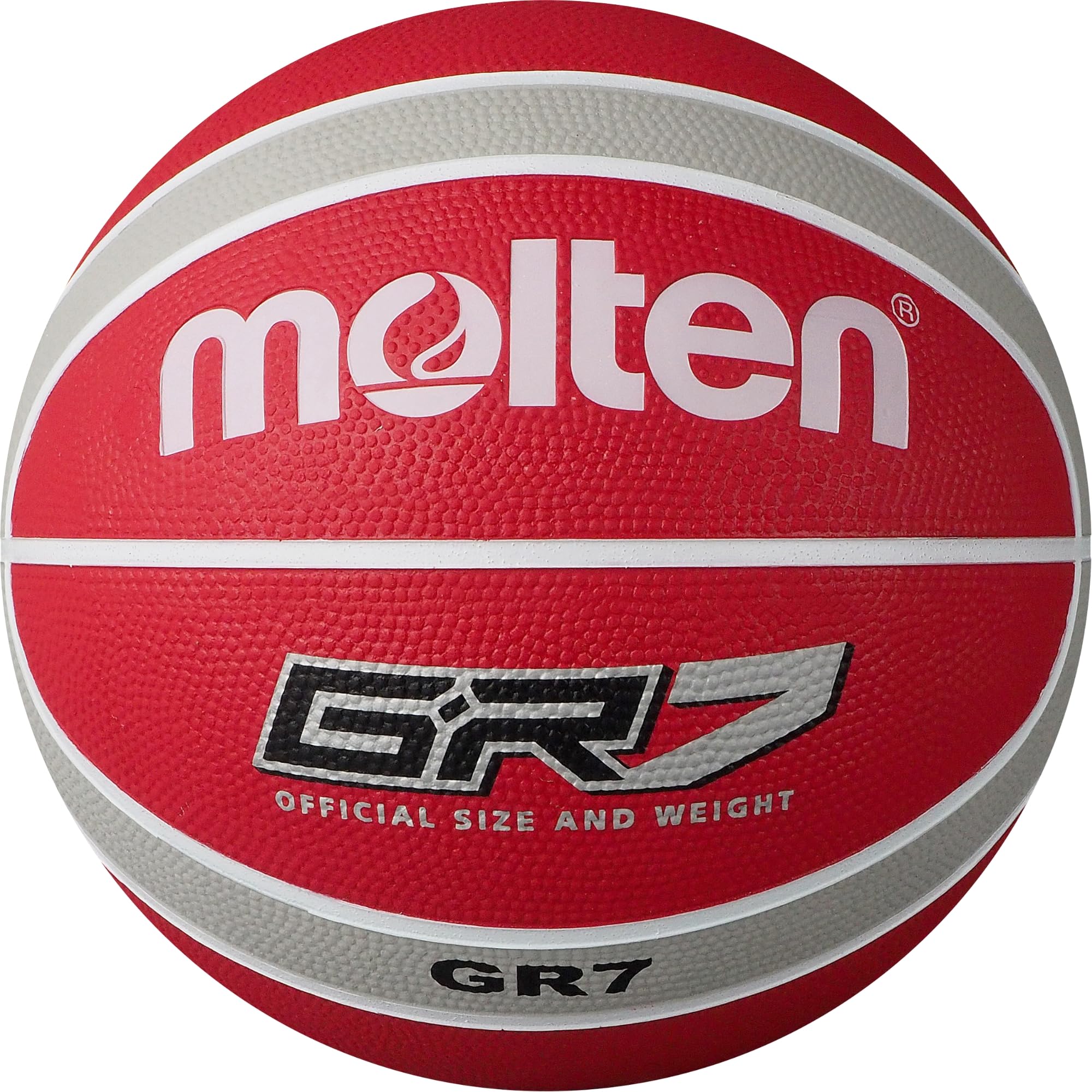 Molten Men's BGR7-WRS Basket Ball White, Size 7, Red/Silver, Boys 15+, Adult