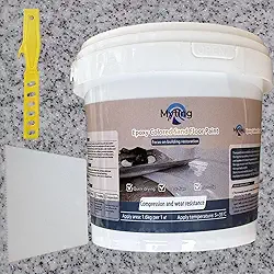 Tinta de piso de areia colorida epóxi, tinta de piso epóxi, revestimento com efeito de mármore de alto brilho para interior e exterior, resistente ao desgaste e antiderrapante, revestimento