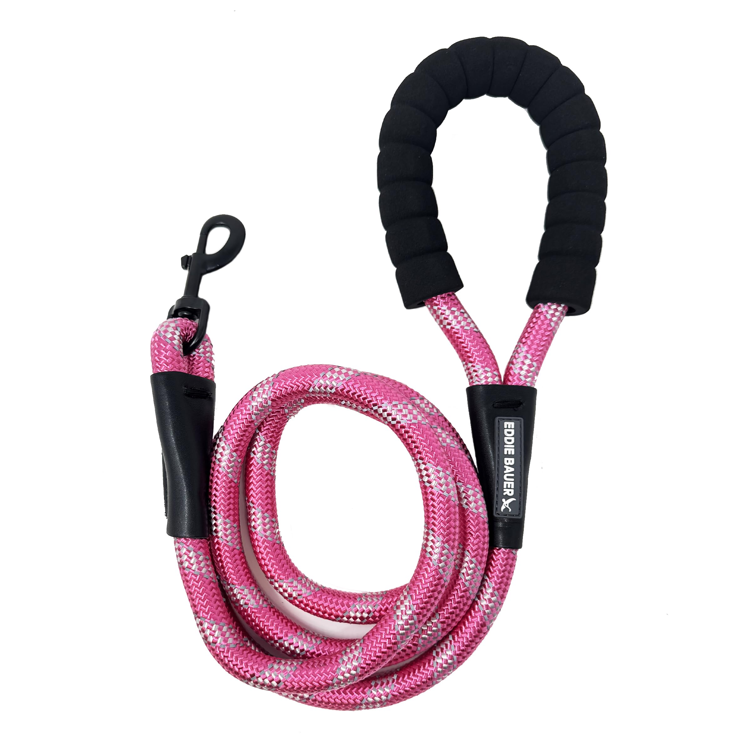 Laisse ronde tressée pour chien Eddie Bauer rose 1,8m poignée mousse accessoires animaux