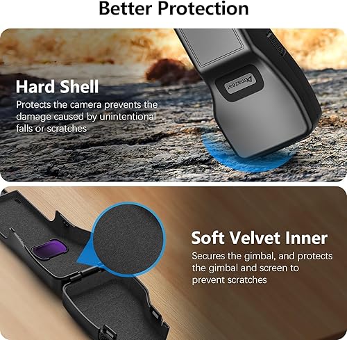 Miniatura 4 de AMAZEAR Funda protectora de pantalla de cardán para DJI Osmo Pocket 3 accesorios, tapa de lente rígida para cámara Xtra Muse Gimbal Vlog con forro