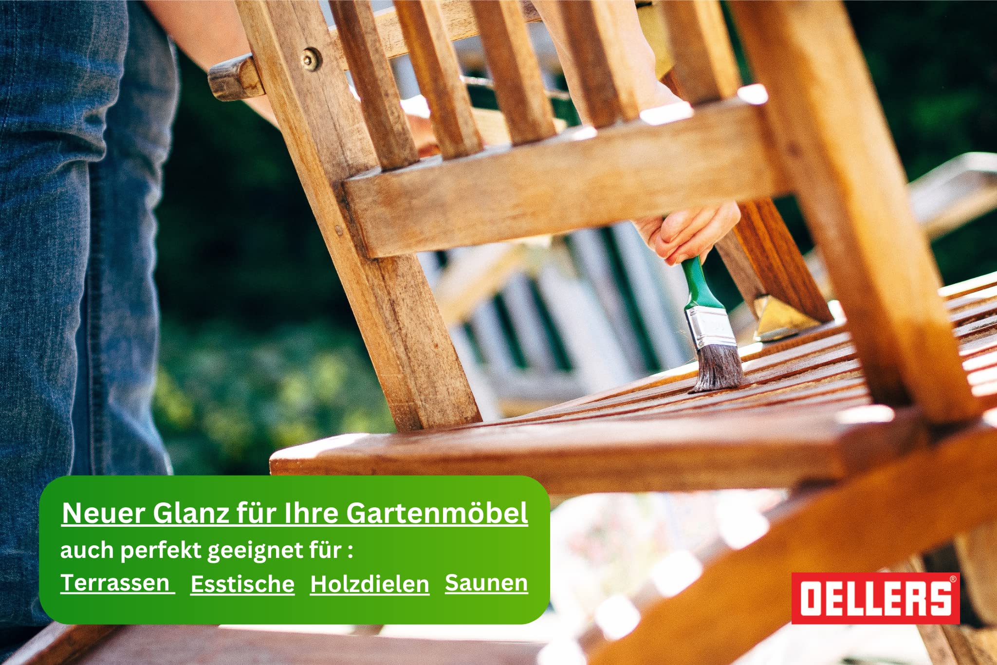 OELLERS Holzschutzöl für Innenbereiche & Außenbereiche, 1 Liter, für Lärche, Eiche, Teak, Douglasie u.v.m. Holz Öl für außen und innen, Holz Pflegeöl für Gartenmöbel, Terrassen, Dielen, Bangkirai Öl